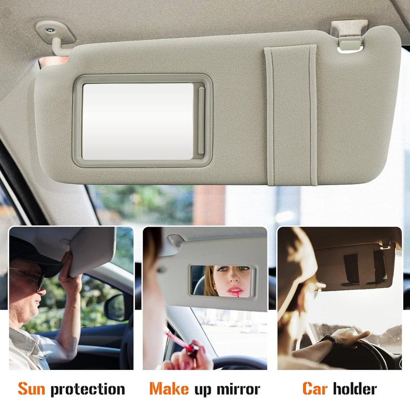 AEagle Sun Visor for 2007-2011 Toyota Camry Without Sunroof, Left Driver Side Beige Sunvisor Replacement 74320-06780-B0, 74320-33B81-B0 - Image 4